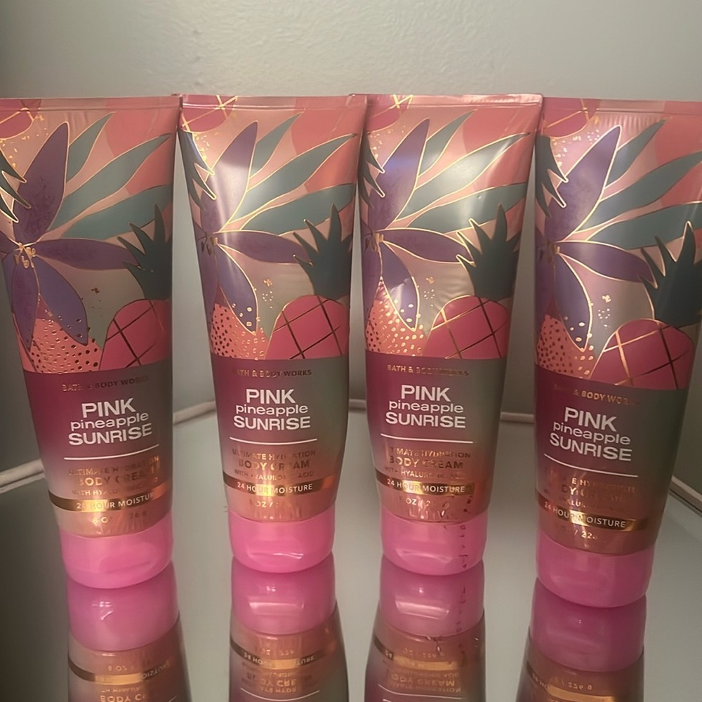 Bath and Body Works Pink Pineapple Sunrise body creams